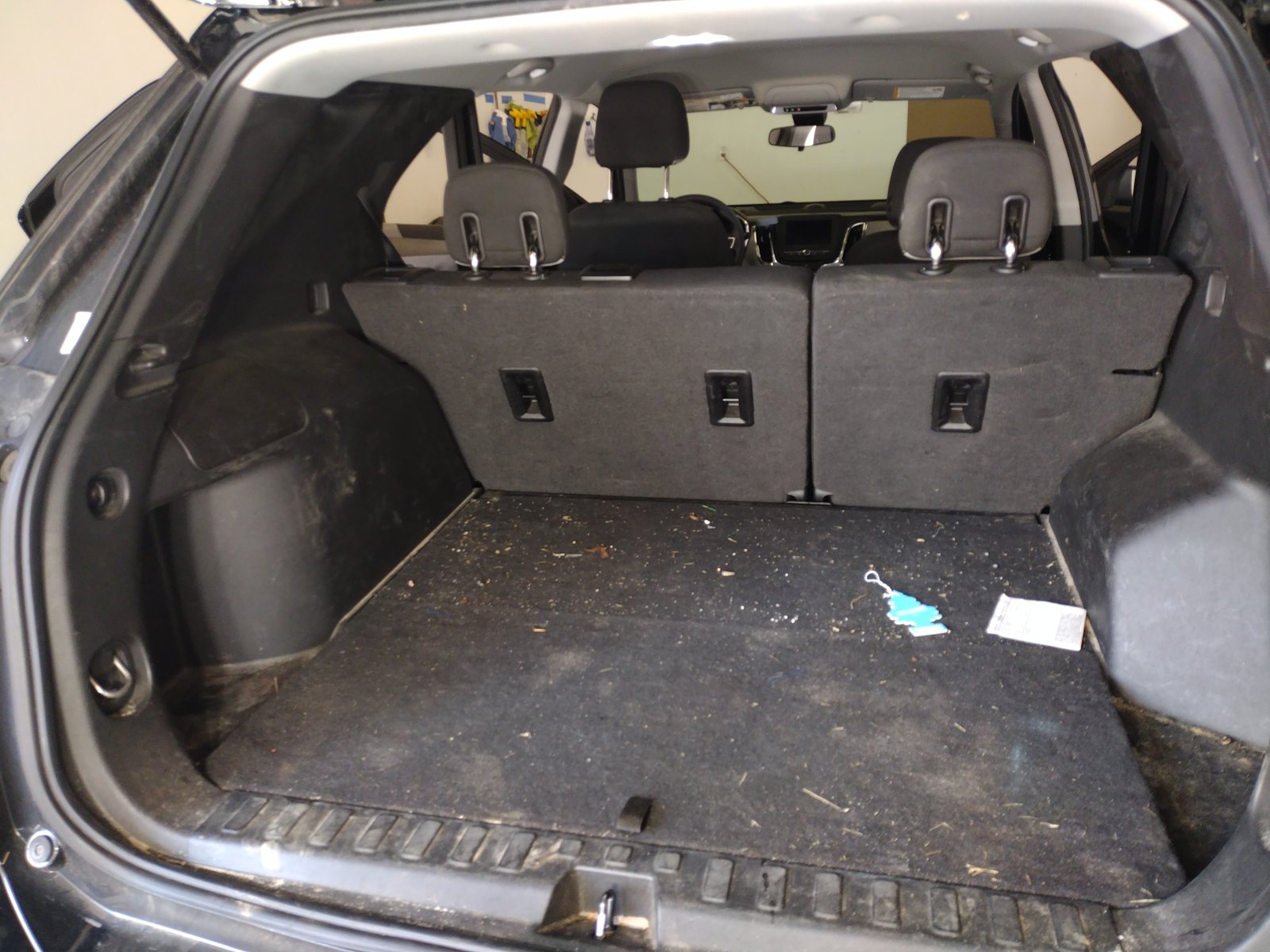 Vehicle trunk before cleaning