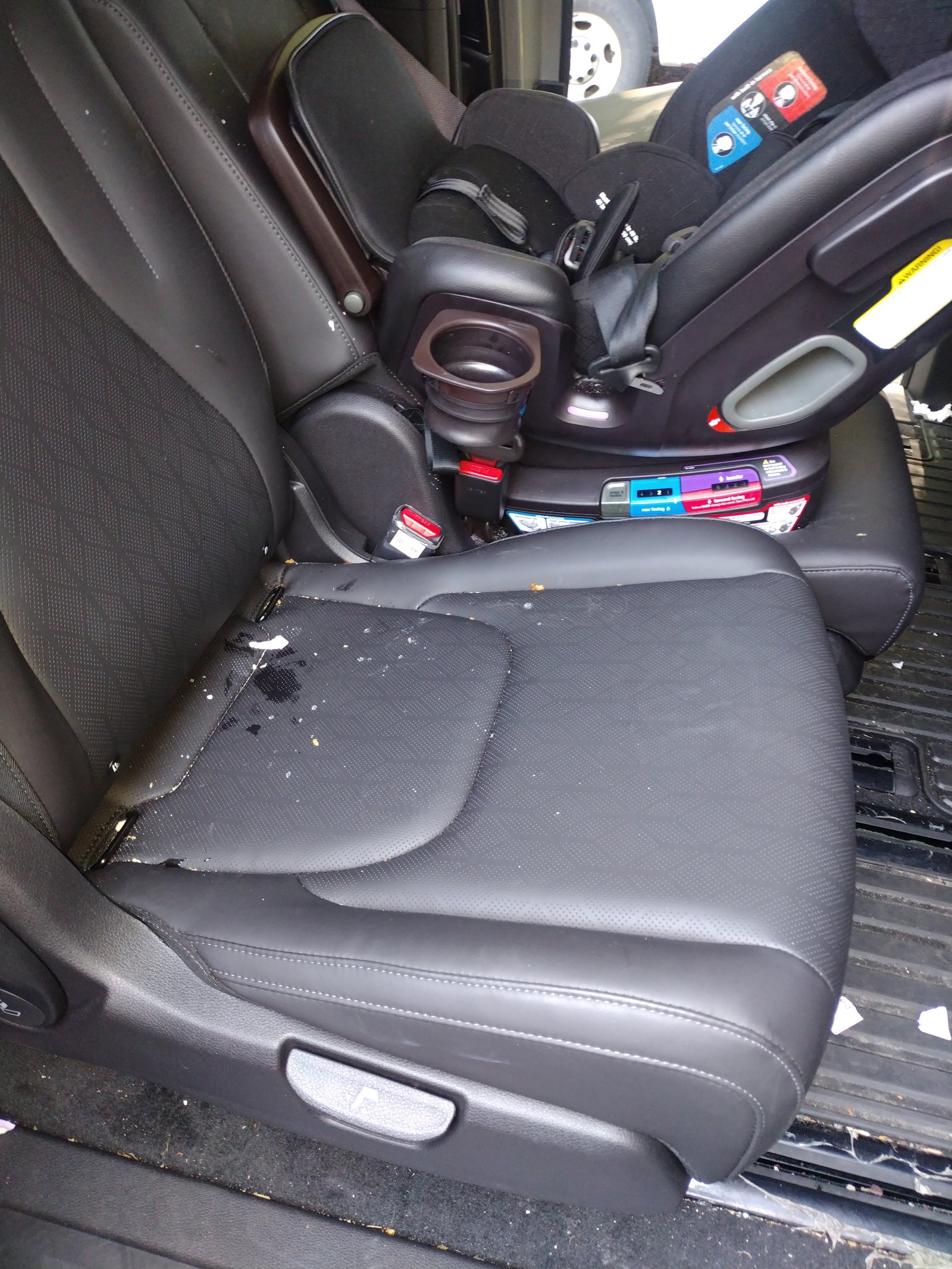 Mini van interior before cleaning